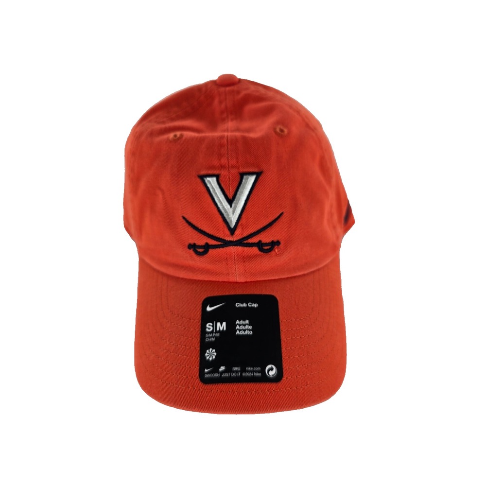 Nike University Of Virginia Club Cap UVA Cavaliers Orange Blue Hat Adult S/M NEW